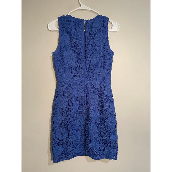 J. Crew Blue Crochet‎ Lace Sleeveless Sheath Dress Size 4 - Picture 4 of 9